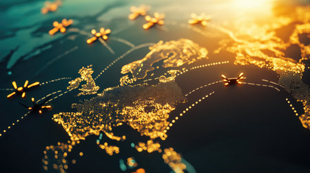 E-commerce cargo drones flying across continents with smart sensors, --chaos 30 --ar 16:9 --v 6.1 Job ID: 9c410266-1dd8-45ba-90c3-2e36de1ee350の素材