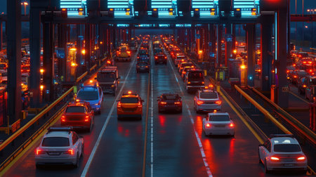 AI-powered customs checkpoint scanning cargo using holographic data, --chaos 30 --ar 16:9 --v 6.1 Job ID: 0e175465-9fce-4e28-a163-d927d6e24e4aの素材