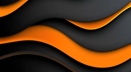 Black background with an orange gradient, curved lines, soft light and shadow, high-definition photography, close-up shots of flowing curves, minimalist style, a high-end aesthetic, high-contrast color tones, and golden lighting. The lines on the screen create an elegant atmosphere. High-definition wallpaper with orange as the main tone. It is suitable for adding text or other elements to enhance the visual impact. --ar 78:43 --v 6.1 Job ID: 19d51bf0-83da-45d1-a35d-ecbd262c1398の素材