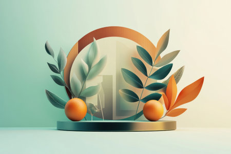 This image presents an artistic composition with a focus on natural elements in a minimalist setting.の素材