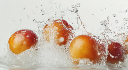 Fruit and water splashing together, white background, fresh fruit color scheme, commercial photography, high-definition details, high resolution, high quality --ar 78:43 --v 6.1 Job ID: d7757433-91d2-479b-b3af-a03634687a6cの素材