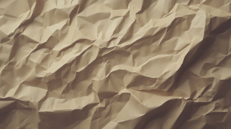 crumpled brown kraft paper with deep creases, showing texture and warmth of the material --chaos 30 --ar 16:9 --v 6.1 Job ID: fd322142-4075-4281-a3a6-1b722b89aa17の素材