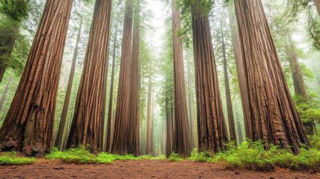 deep, dark forest with tall, ancient trees and mist weaving through trunks --chaos 30 --ar 16:9 --v 6.1 Job ID: 835e9c61-611a-4e6e-9eaf-70023d7b07d8の素材