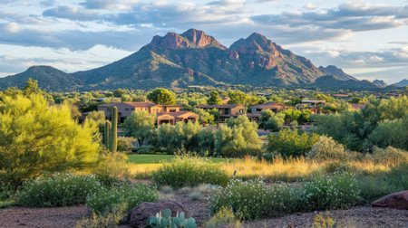 desert landscape under golden hour sky, warm shadows and highlights --chaos 30 --ar 16:9 --v 6.1 Job ID: 563a0801-d75d-4d64-bdfb-47d4634df5aaの素材