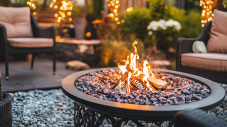 fire pit in the backyard at night, chairs around it, Father's Day calm evening --chaos 30 --ar 16:9 --v 6.1 Job ID: 8f335b53-a43b-4ce8-bdf4-cee560adb601の素材