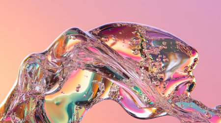 floating liquid tendrils twisting and intertwining in vibrant hues of pink, green, and gold --chaos 30 --ar 16:9 --v 6.1 Job ID: 3ae3ad2e-0572-4192-9607-8c6a712e7de4の素材