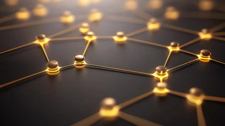 floating AI algorithms in digital space, interconnected through glowing paths, representing machine learning --chaos 30 --ar 16:9 --v 6.1 Job ID: 2402679e-cb9a-45b7-b224-ff663f938e87の素材