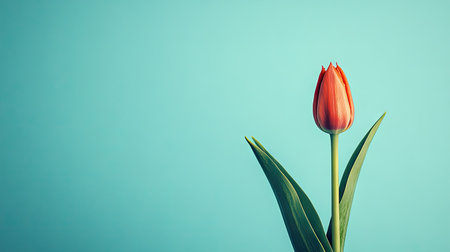 Depict a clear 4k image of a single, unopened tulip bud, emphasizing its elegant, pointed form and gentle color gradients --chaos 30 --ar 16:9 --v 6.1 Job ID: d05fee38-a57c-4303-8931-a6f04eab91f1の素材