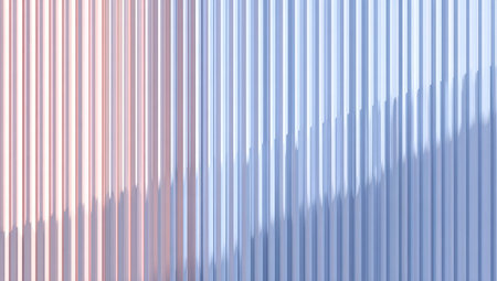 Digital graphic design with vertical parallel stripes, ranging from pastel pink to light blue. The shades transition smoothly, creating a soft and subtle visual effect. The image is a study in pastel color gradients and geometric shapes.の素材