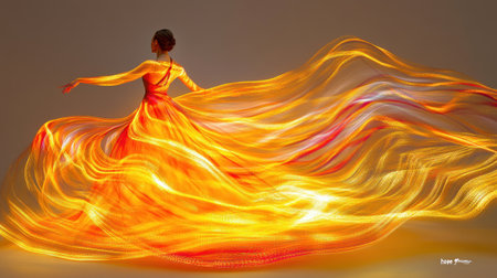 Craft a dance piece expressing the abstract idea of "hope," relying on fluid movements and expressive lighting to convey the message --chaos 30 --ar 16:9 --v 6.1 Job ID: 0116db66-a251-4577-b1fa-f510b724aca8の素材