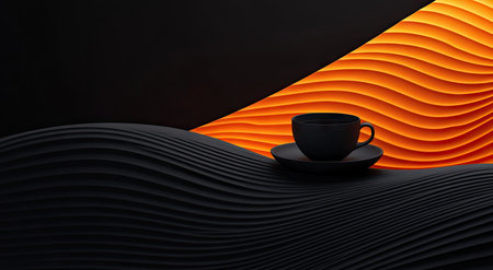 Black background with an orange gradient, curved lines, soft lighting and shadow effects, high-quality texture, high-definition photography, a composition of horizontal curves, smooth edges, delicate details, and elegant colors. The overall atmosphere is warm and mysterious, creating an artistic ambiance. It can be used as the main visual for product promotion or packaging design. --ar 78:43 --v 6.1 Job ID: dd092040-74ad-4a94-9034-0acb8e1e1f8bの素材