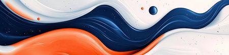 Blue, orange, and white background vector presentation design with a wavy shape concept. --ar 78:19 --v 6.1 Job ID: afacd17f-ad81-4700-992d-436c83ca0b3eの素材