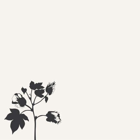 Bush of a cotton plantのイラスト素材