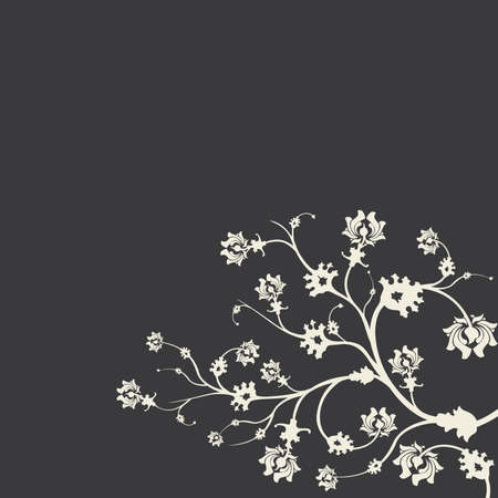 White bush on a grey backgroundのイラスト素材