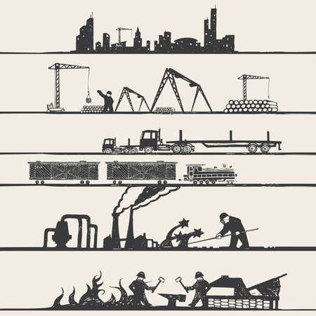 Picture on an industrial themeのイラスト素材