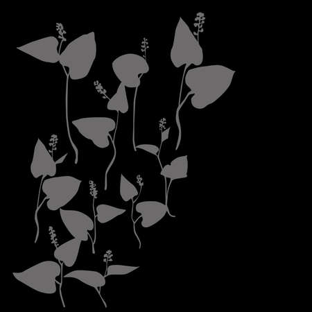 water-plants black and grey patternのイラスト素材