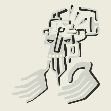 bas relief portraitのイラスト素材