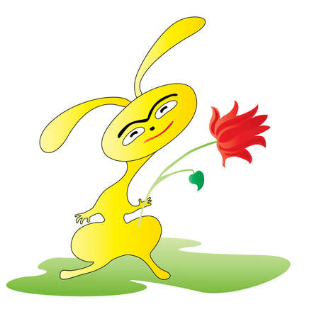 hare on a gladeのイラスト素材