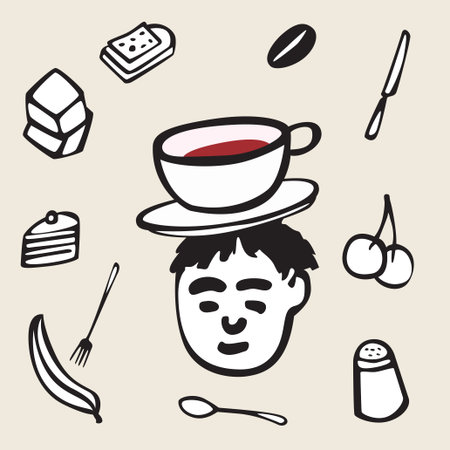 portrait employee cafeのイラスト素材