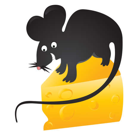 black mouse found cheeseのイラスト素材
