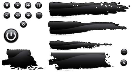 glossy black buttons and blotsのイラスト素材