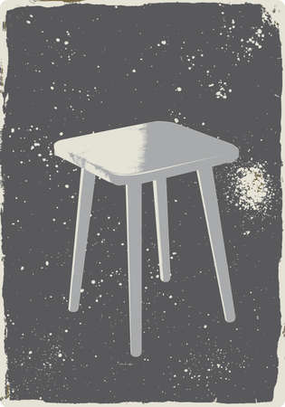 vintage stool on a greyのイラスト素材