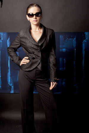woman in blackの写真素材