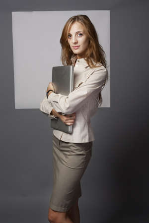 Happy young successful womanの写真素材