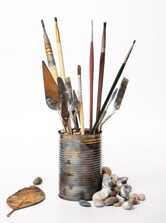 artistic still life on white background