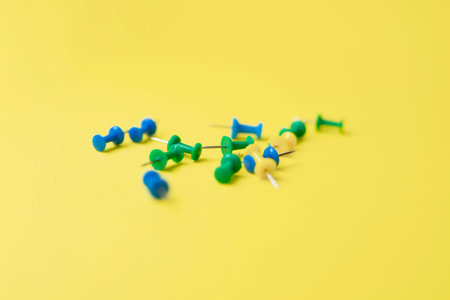 stationery on a yellow background close-up