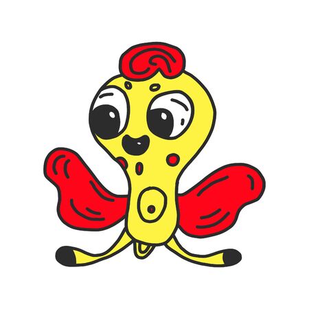 funny cartoon butterfly. vector illustration for childrenのイラスト素材