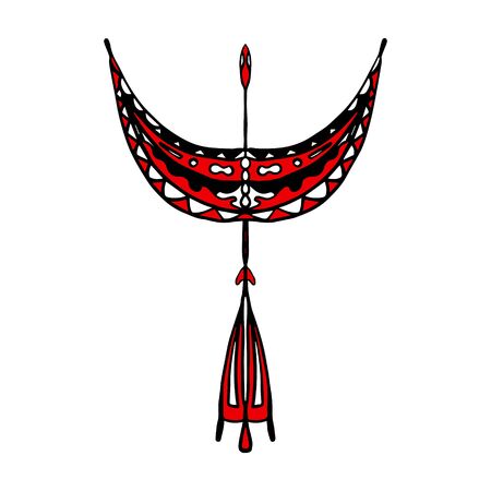 phoenix vector stylized image with an ornament. isolated on a white backgroundのイラスト素材