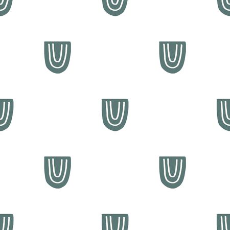 Vector seamless background with grey hand drawn ovals on a white background. Seamless pattern can be used for textiles, Wallpaper, wrapping paper, web. doodle style.のイラスト素材