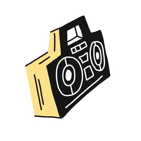 vector retro tape recorder for audio cassettes. You can be used icon for several purposes like websites, UI, UX, print templates, promotional materials, info-graphics, web and mobile phone appsのイラスト素材