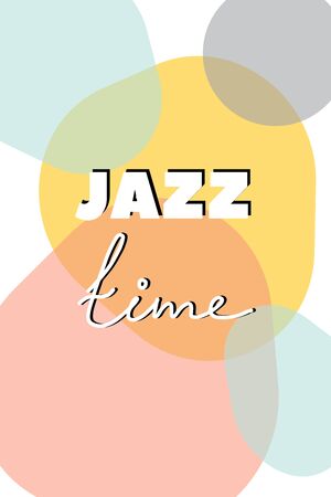 Jazz festival poster flat style vector illustration of musical design invitation to an event with a free space for specifying the date and venue.のイラスト素材