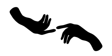 two hands icon vector illustration eps10. isolated on a white background. hand-drawn. for websites, apps, and ad pointers, banners, and posters,t-shirt designのイラスト素材