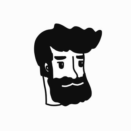 Fashion silhouette hipster style, vector illustration. on a white background in a flat isolated style. for icons, t shirt design, banner and poster. digign wrapping and steakersのイラスト素材