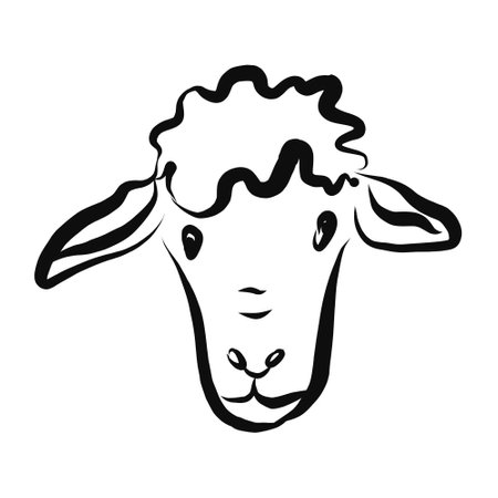 Sheep sketch icon for web, mobile and infographics. Hand drawn sheep icon. Sheep vector icon. Sheep icon isolated on white background.のイラスト素材