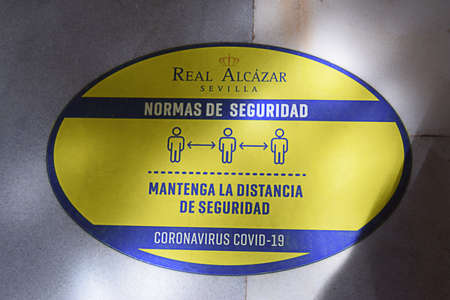 concept: safety signs against covidのeditorial素材