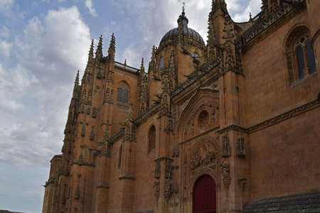 The medieval cathedral of Salamancaの写真素材