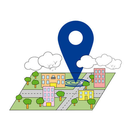 Vector of a gps symbol, point of arrival, to illustrate a journey and arrival at the destinationのイラスト素材