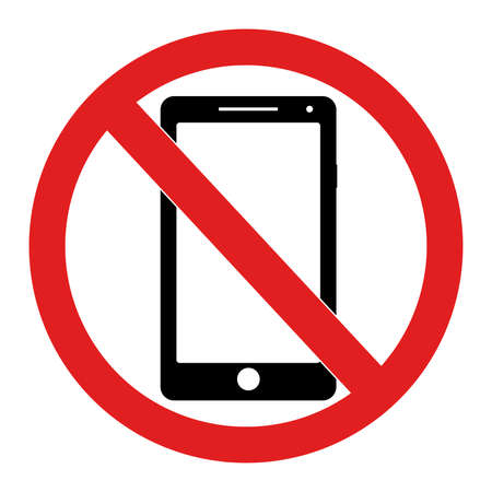 sign of prohibited the use of the mobile phone. Do not make phone callsのイラスト素材