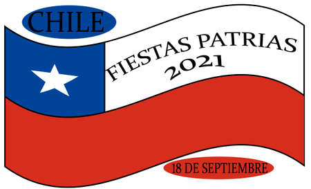 Concept; festive homelands of chile, chilean independence day.chilean patriotismのイラスト素材