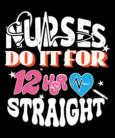 Crafted with utmost care, this t-shirt features a unique typography design that showcases the dedication and compassion of nurses.のイラスト素材