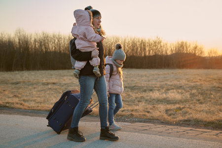 The women and children are refugees.
