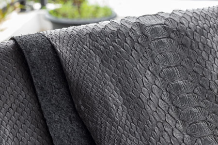 Reptile snake texture closeup, fashion zigzag snakeskin python picture.