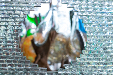 Abstract glass background in art gallery of Bali island, Indonesia.