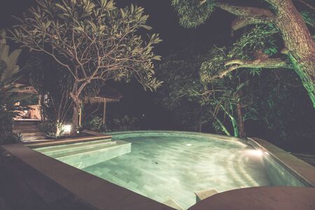 Tropical swimming poll in nature. Island of Nusa Lembongan, Bali.の写真素材