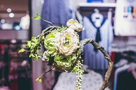 Close-up of decorative flower in the shopping mall.の写真素材