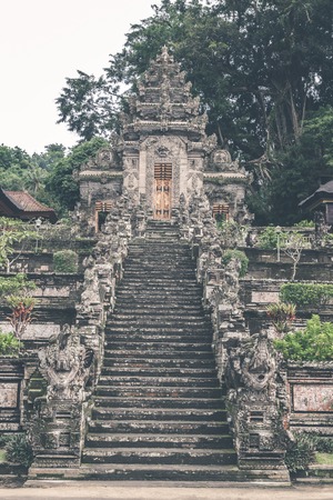 Balinese temple on the north of island. Tropical hindu island of Bali, Indonesia. Asia.の写真素材